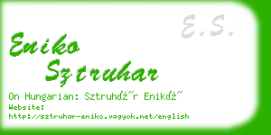 eniko sztruhar business card